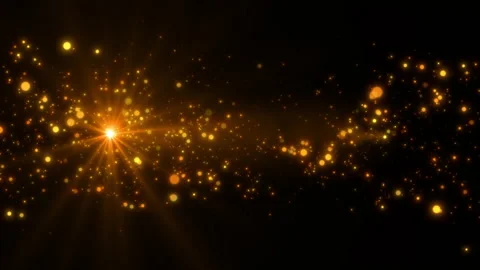 Golden particles background glowing lights animation Stock Footage 204035292