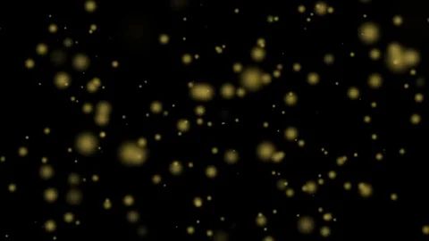 Golden particles on black background Stock Footage 75600826