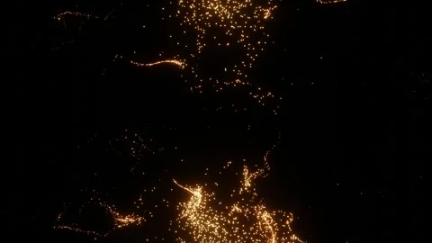 Golden Particles on Black Background Stock Footage 276496988