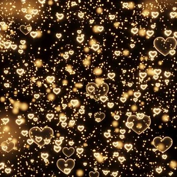 Golden particles blurred decorative background Stock Illustration
