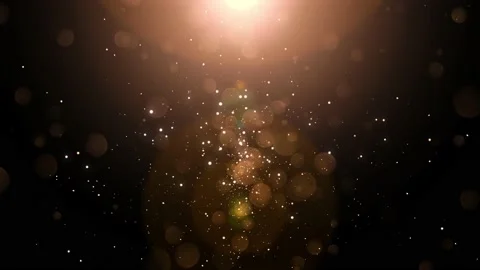 Golden particles bokeh abstract background with shining gold Floating Dust Видео 189434136