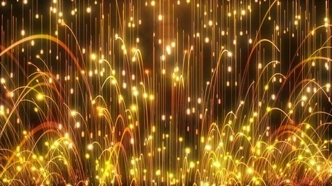 Golden Particles Bounce 4K Stock Footage 98439302