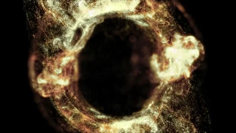 Golden Particles With Circle Frame Stock Footage 219734067