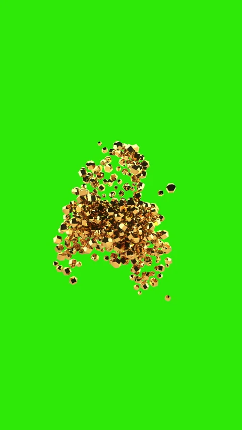 Golden particles countdown from ten, seamless loop, vertical video, Green Screen Stock Footage 284103700