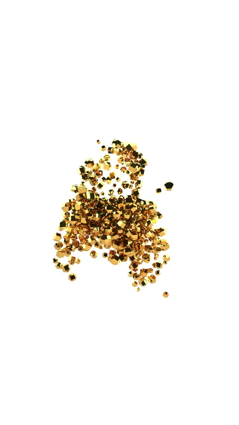 Golden particles countdown from ten, seamless loop, vertical video, against whit Stock Footage 303917701