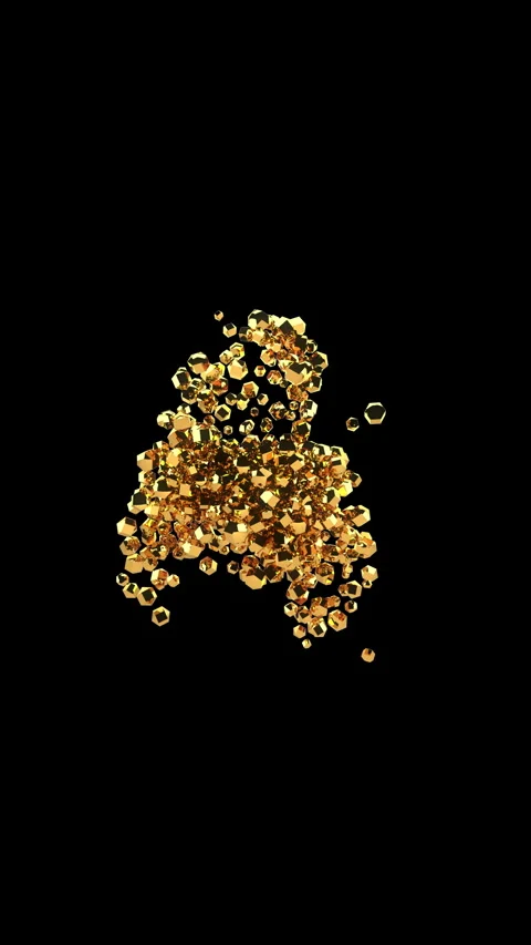 Golden particles countdown from ten, seamless loop, vertical video Stock Footage 319073162
