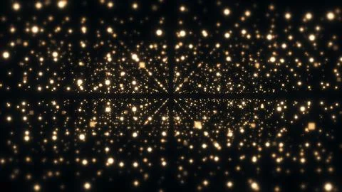 Golden particles on dark background 库存插图