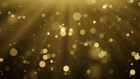 Golden particles falling on dark background. Bokeh glitter dust animation. Видео 253506156