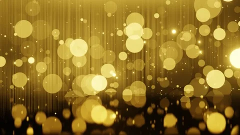 Golden particles falling on dark background. Bokeh glitter dust animation. Видео 253506438