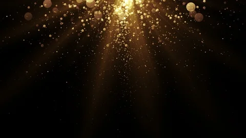 Golden particles falling from the top. Видео 88699325