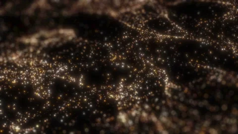 Golden Particles Field Video stock 262455339