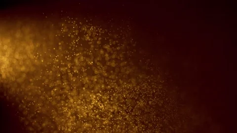 Golden particles float in the air, magic background. Blurred bokeh background of Video stock 151898436