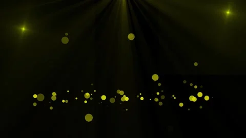 Golden Particles Floating in Dark Background with Light Beams Video stock 306638268