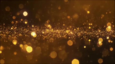 Golden particles floating in dark space with bokeh effect 스톡 동영상 338247809