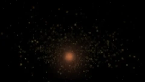 Golden particles floating in darkness Stock Footage 339678884