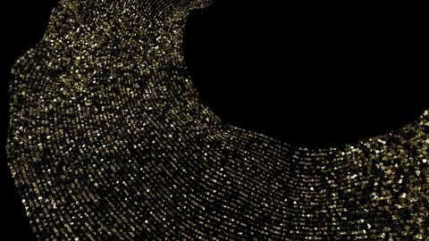 Golden Particles Flow Abstract Background 스톡 일러스트