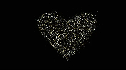 Golden Particles Heart Stock Footage 227017549
