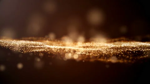 Golden particles in motion. Stock Footage 90392346