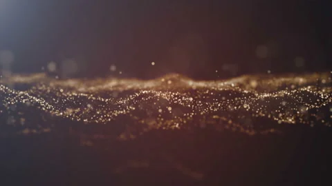 Golden particles in motion. Stock Footage 90444696