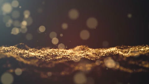 Golden particles in motion. Stock Footage 90502042