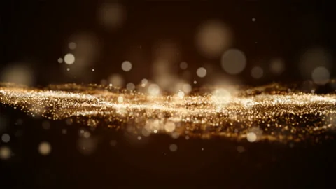 Golden particles in motion. Stock Footage 90502315