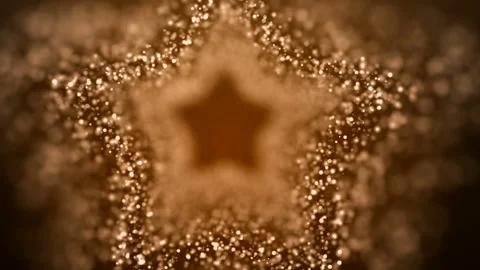 Golden particles in motion, in the form of star. Stock Footage 90502160