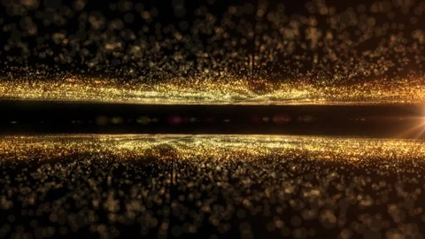 Golden particles in motion: mesmerizing sparkling wave Stock Footage 320556104