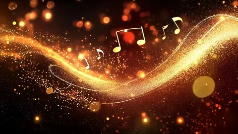 Golden particles moving in slow motion on black background Stock Footage 284510983