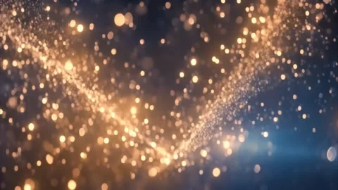 Golden Particles in the Night Sky 動画素材 284484998
