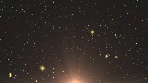 Golden particles radiating light over dark background for elegant celebration Vídeos de archivo 343819128