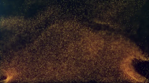Golden Particles Rising Stock Footage 204052395