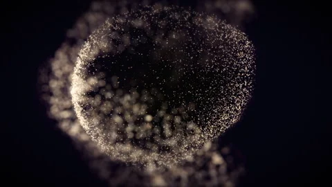 Golden Particles Sphere Stock Footage 255186117