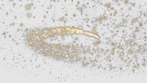 Golden Particles Trail Overlay Stock Footage 256019420
