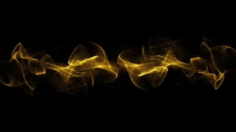 Golden Particles Wave — Data Network Stock Footage 252753438