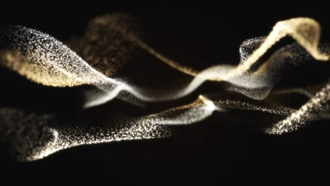 Golden Particles Waves Stock Footage 247902106