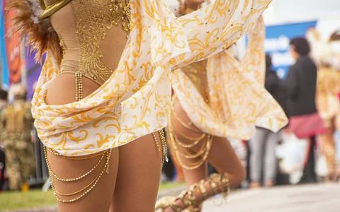 Golden party dancer Foto stock