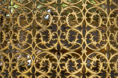 Golden Pattern, Arabesque Background, Window and Door Texture, Stock Photos