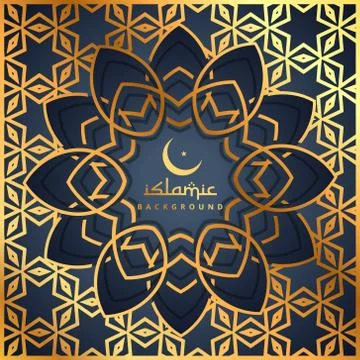 Golden pattern background with islamic shape Stock Illustration