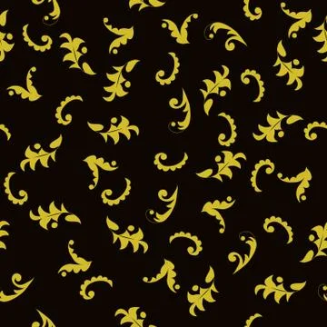 Golden pattern background made of leaves. Stock Illustration
