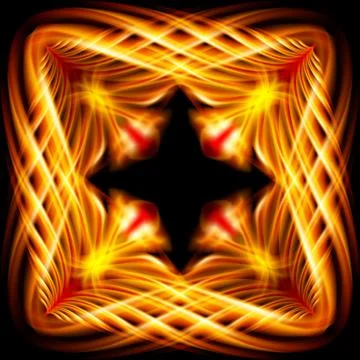 Golden pattern on the black background Stock Illustration