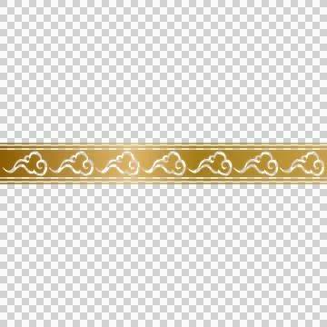 Golden pattern chinese clouds border element isolated Stock Illustration