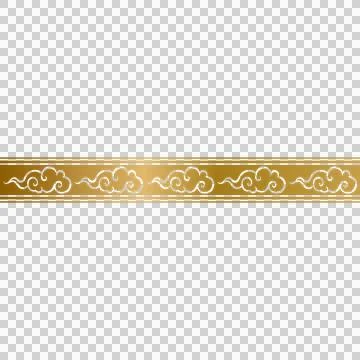 Golden pattern chinese clouds border element graphic Stock Illustration