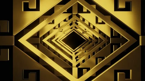 Golden pattern frame is flying through the dark scene.,4К Footage. Stock Footage 157641127