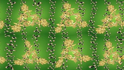 Golden pattern on green background Stock Footage 83724534
