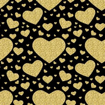 Golden pattern heart shape love for creative design decoration Illustrazione stock