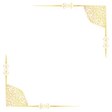 Golden pattern photo frame design, photo frame design with the golden colour Stock Illustration