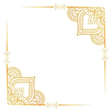 Golden pattern photo frame design, photo frame design with the golden colour Stock Illustration