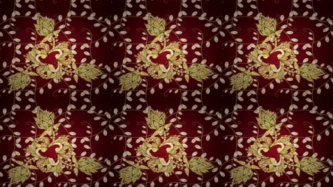 Golden pattern on red background Stock Footage 83761211