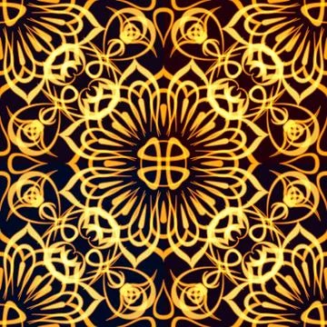 Golden Pattern, Seamless Stock-Illustration