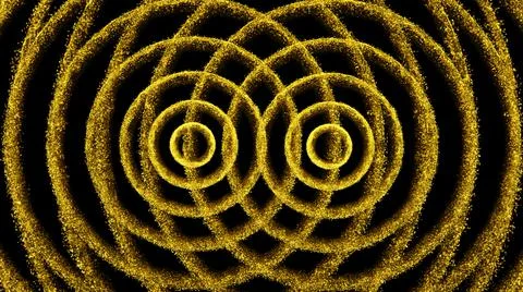 Golden pattern with shiny circles Stock Illustration